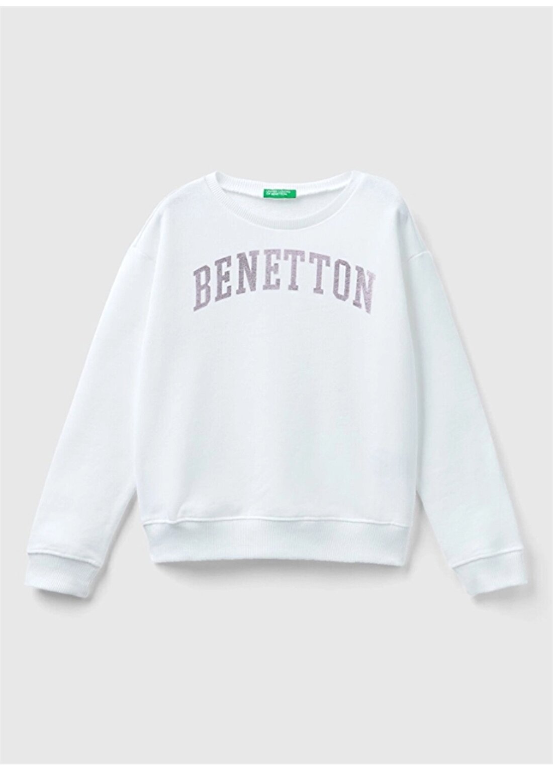 Benetton Kız Çocuk Beyaz Sweatshırt 3J68C10H6