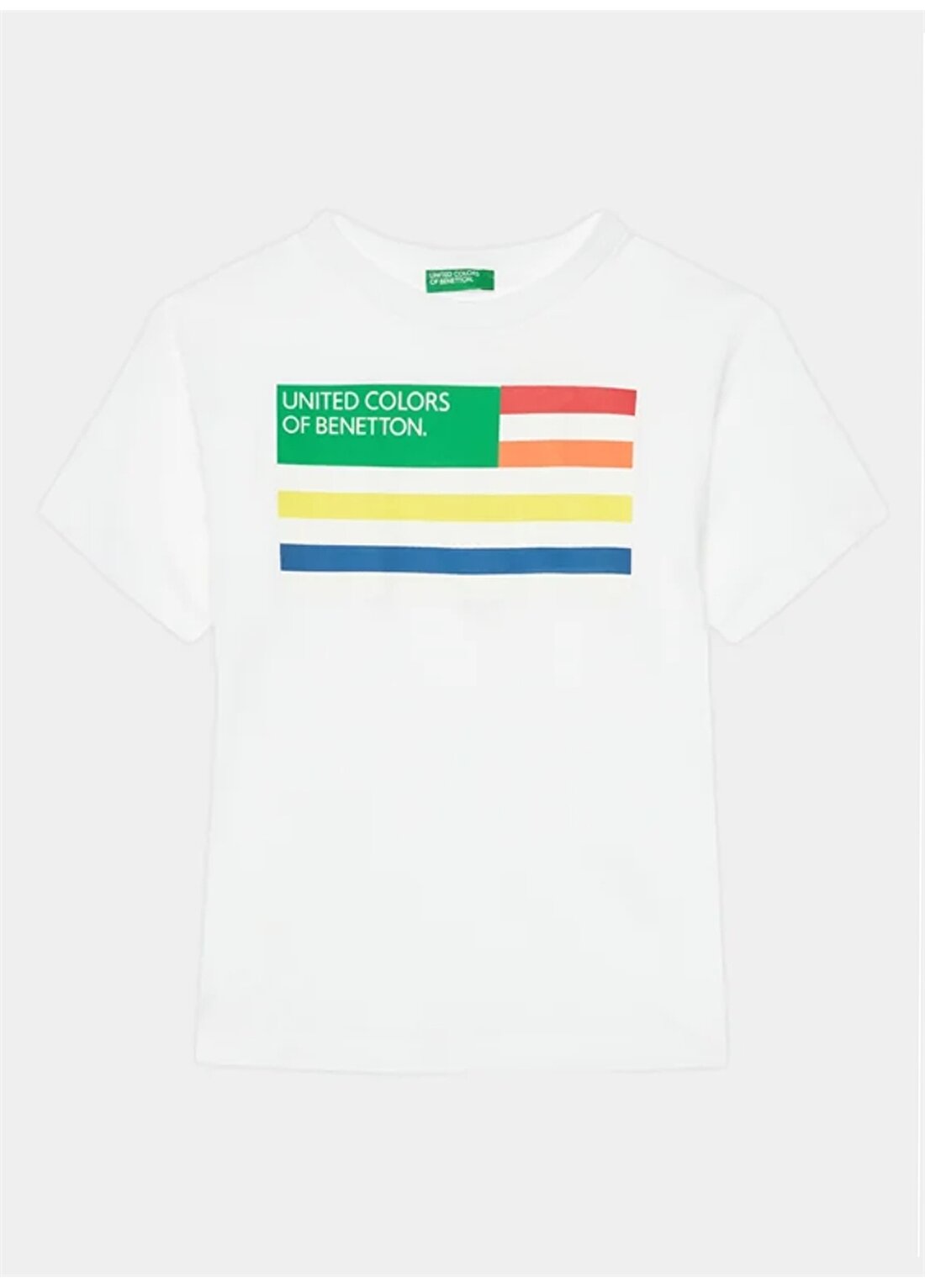 Benetton Beyaz Erkek T-Shirt 3I1XC10H3