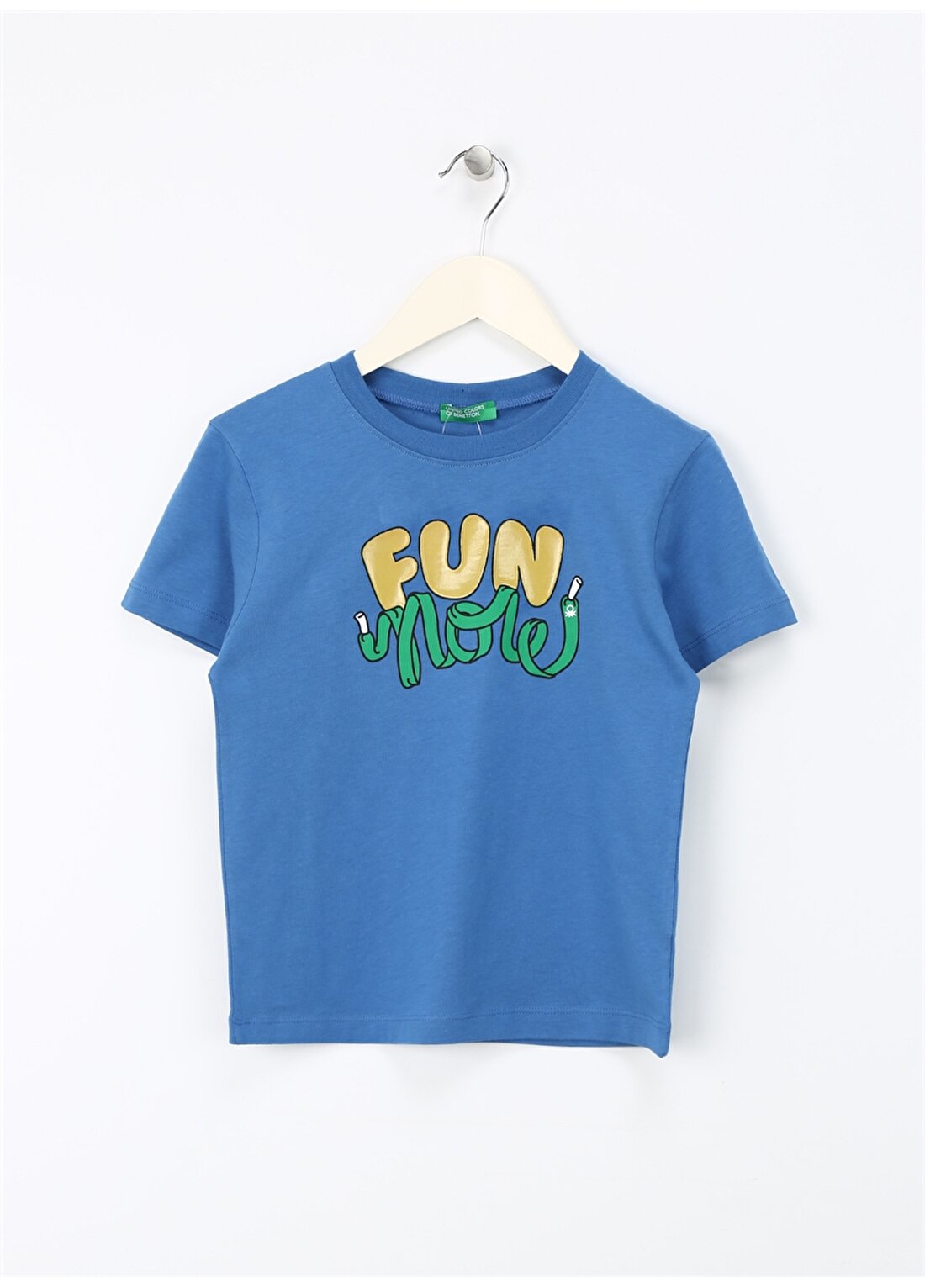 Benetton Mavi Erkek T-Shirt 3096G10EU