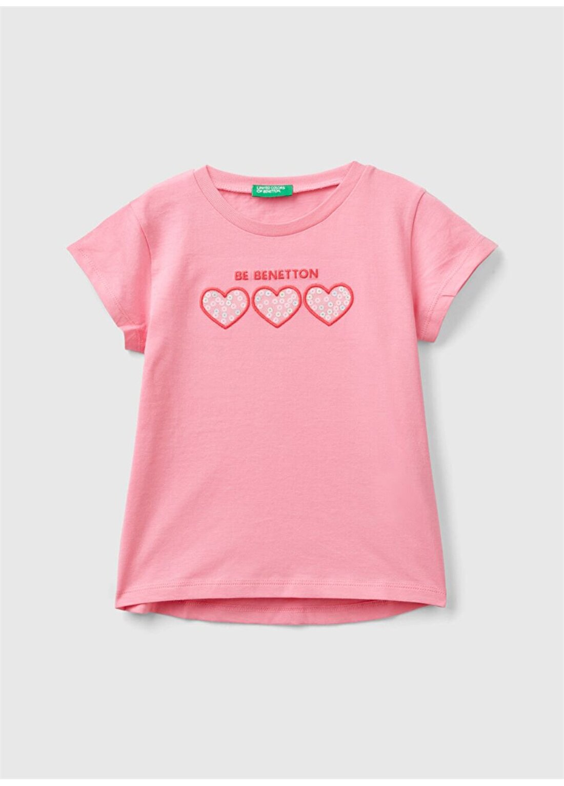 Benetton Pembe Kız Çocuk T-Shirt 3I1XG10ER