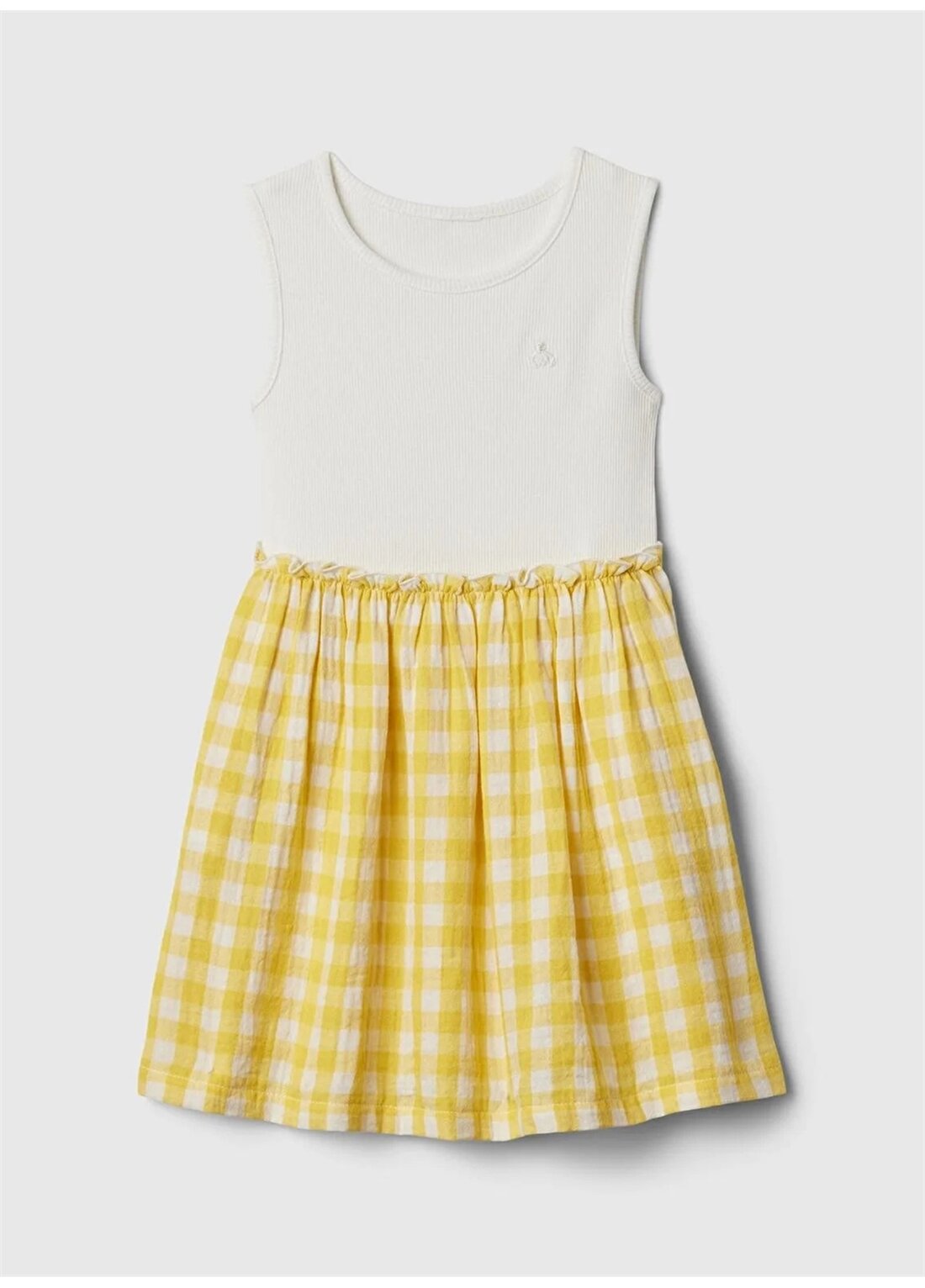 Gap Düz Sarı Kız Çocuk Kısa Elbise 880379