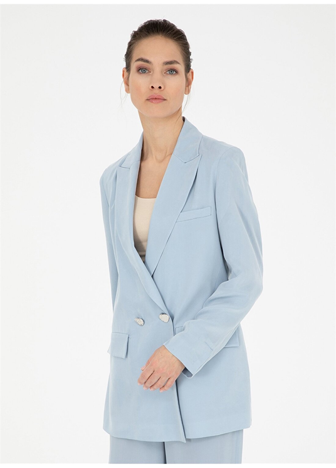 Pierre Cardin Oversized Açık Mavi Kadın Ceket SRIUS-C