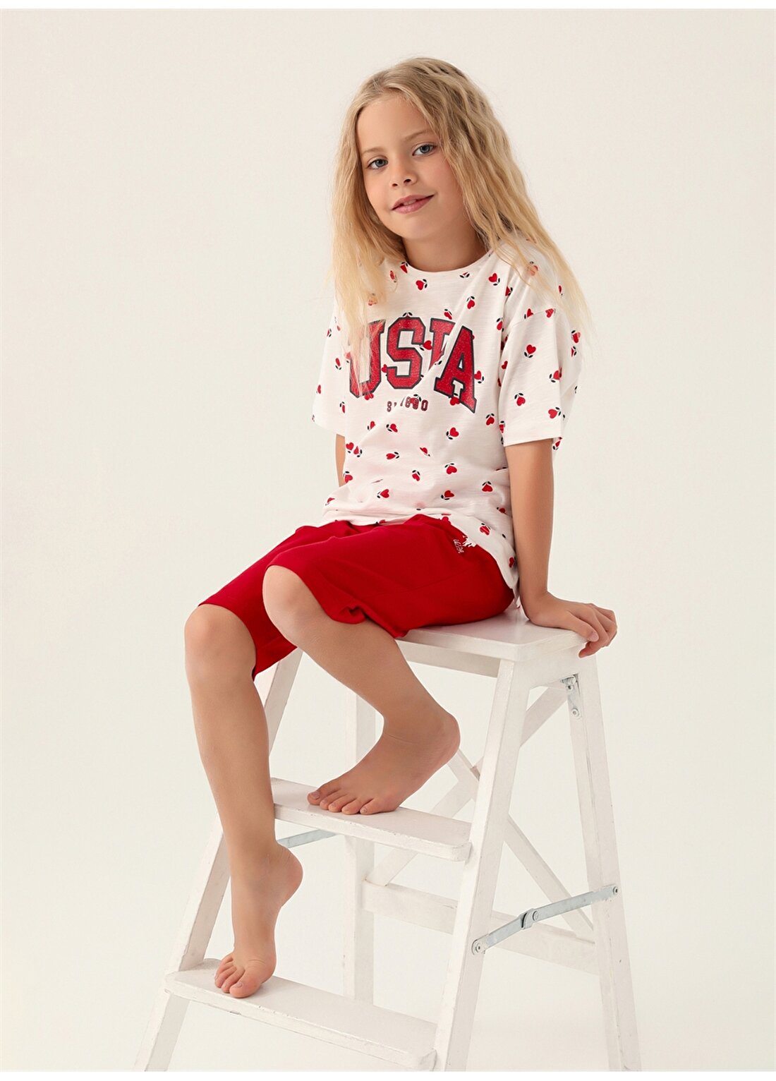 U.S. Polo Assn. Siyah Kız Çocuk Pijama Takımı US1760