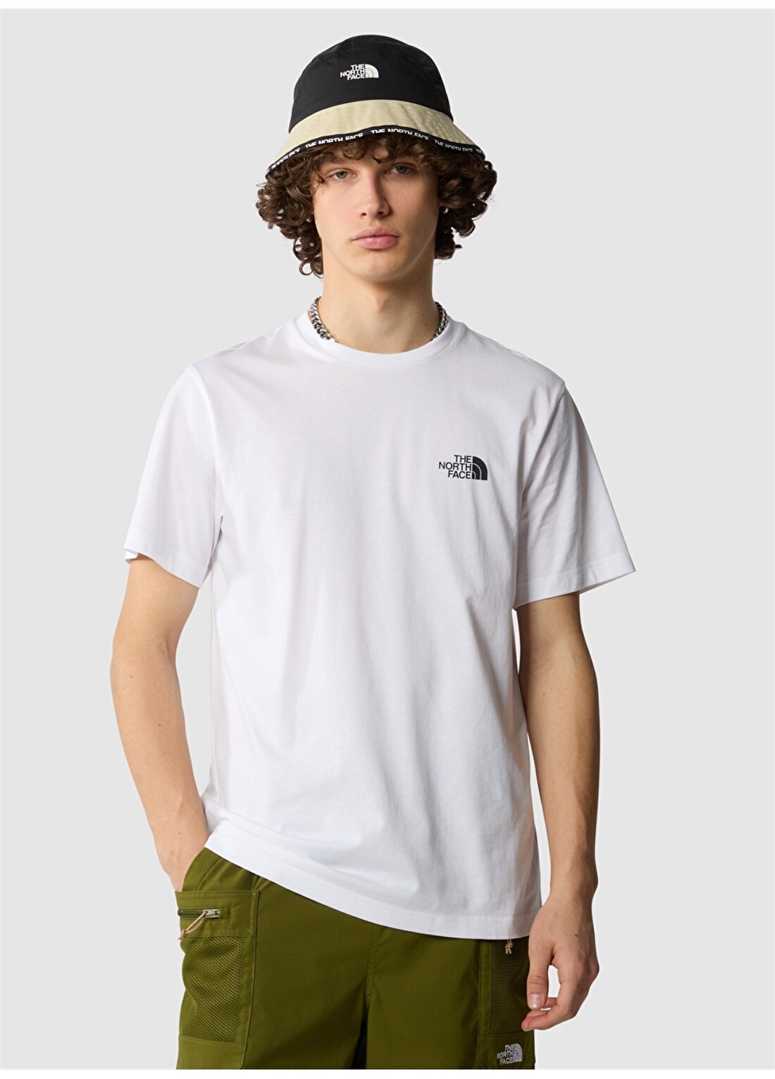The North Face Beyaz Erkek Bisiklet Yaka T-Shirt NF0A87NGFN41_M S/S SIMPLE DOME TEE