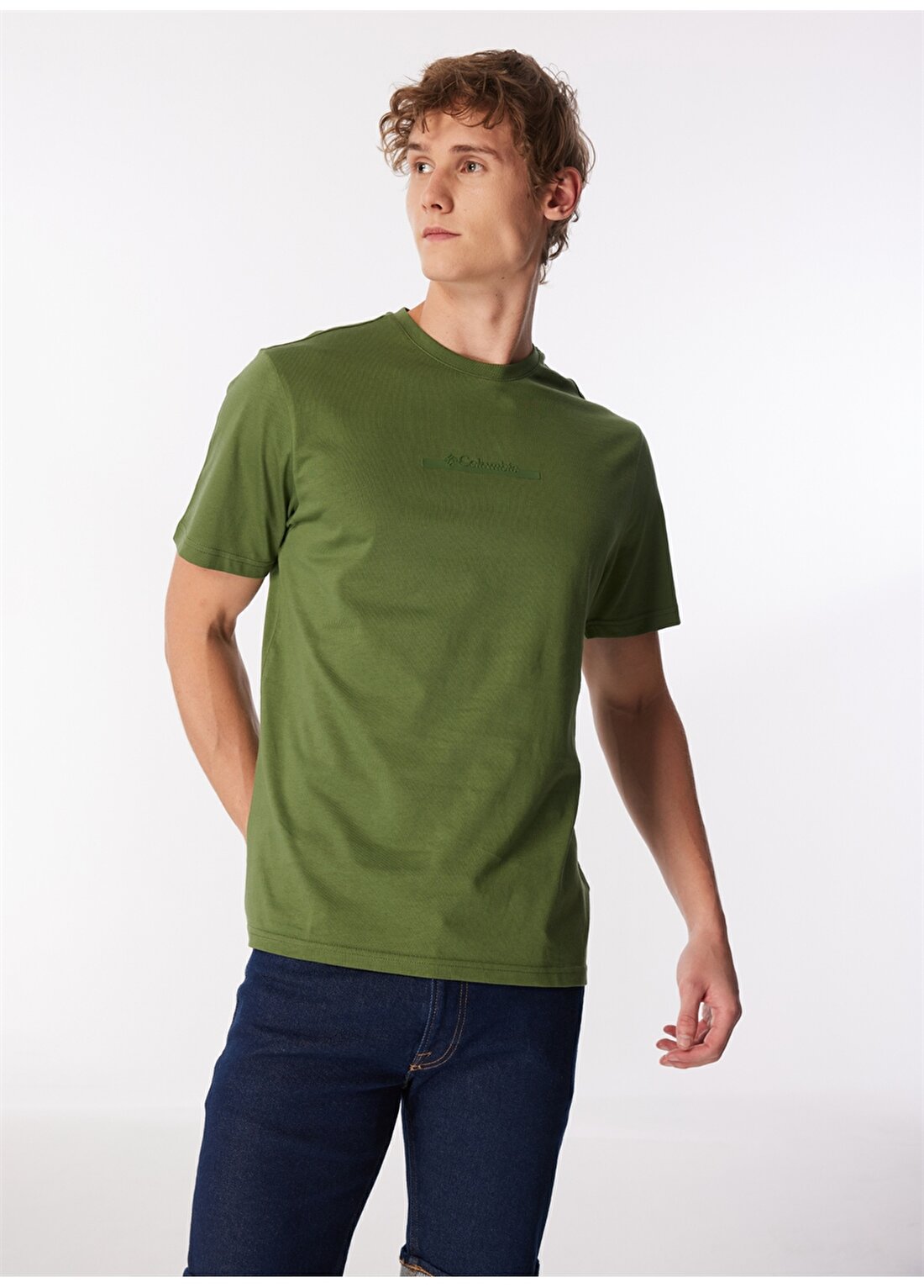 Columbia Yeşil Erkek O Yaka Normal Kalıp T-Shirt 9120180352_CS0121 CSC BAR SPLIT