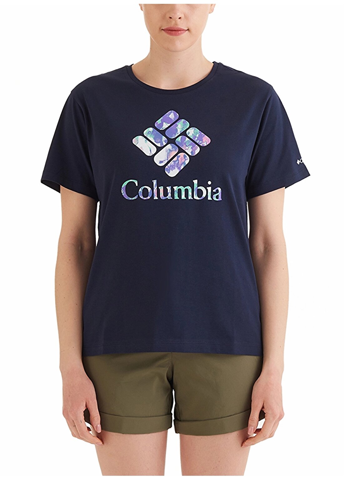 Columbia Mavi Kadın O Yaka Normal Kalıp Baskılı T-Shirt 9220311481_CS0367 CSC GEM WISTERIAN