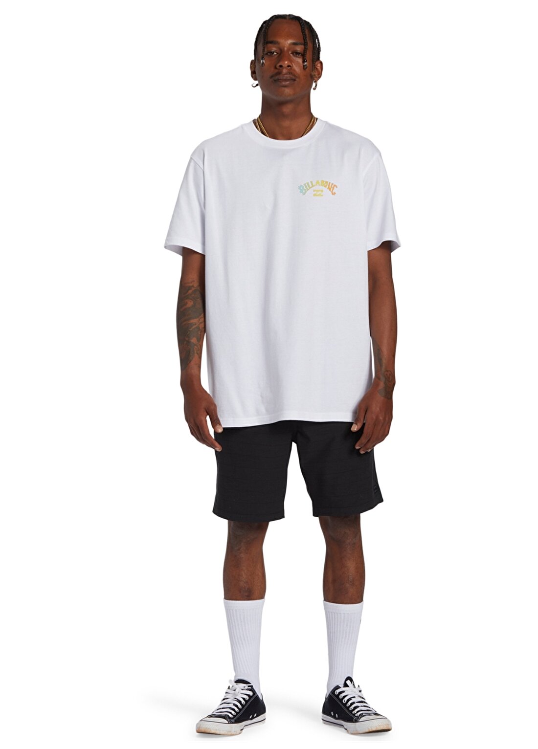Billabong Beyaz Erkek Bisiklet Yaka Regular Fit Desenli T-Shirt ABYZT02256_ARCH FILL TEES