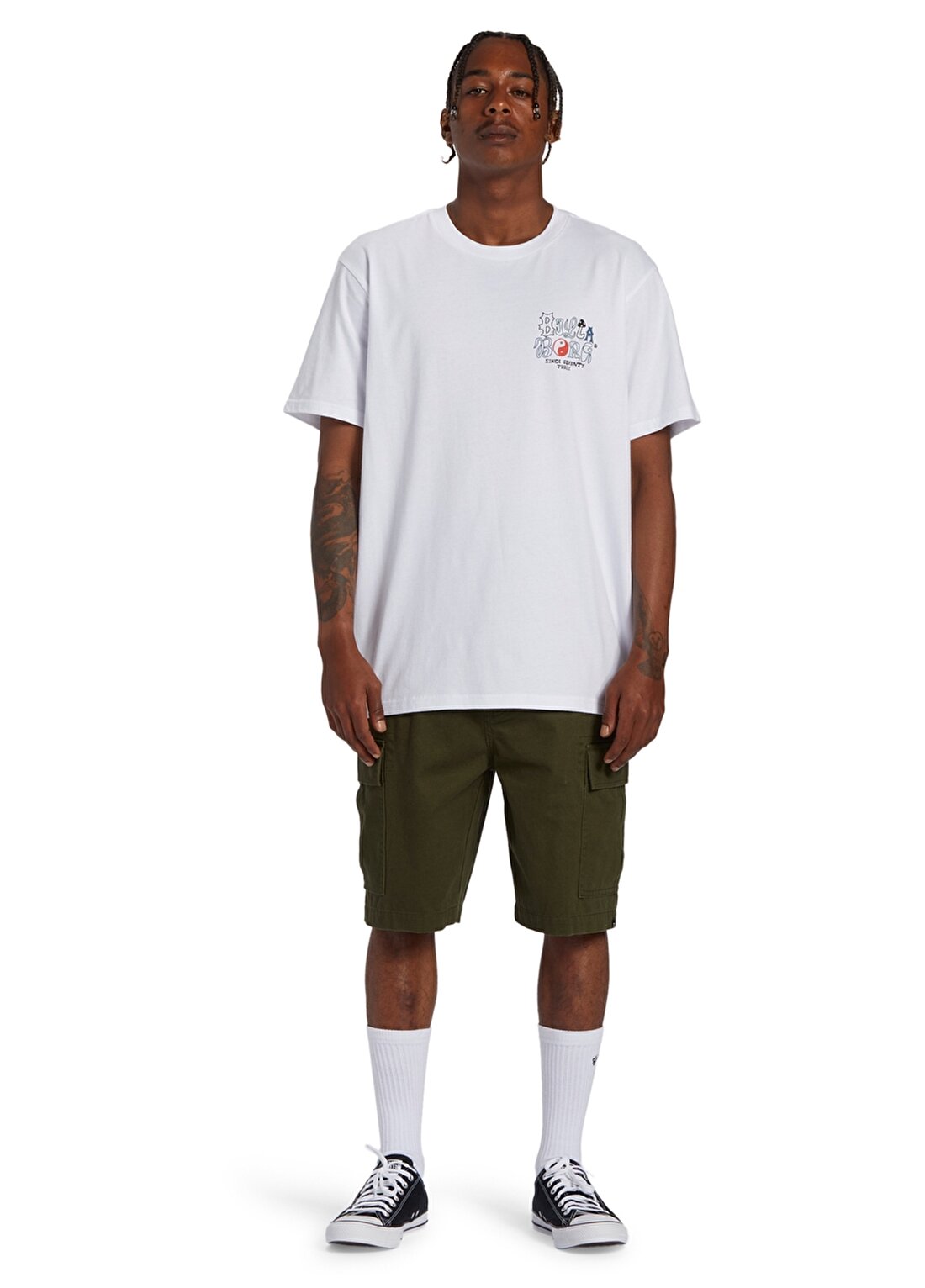 Billabong Beyaz Erkek Bisiklet Yaka Regular Fit Desenli T-Shirt ABYZT02273_WORDED TEES