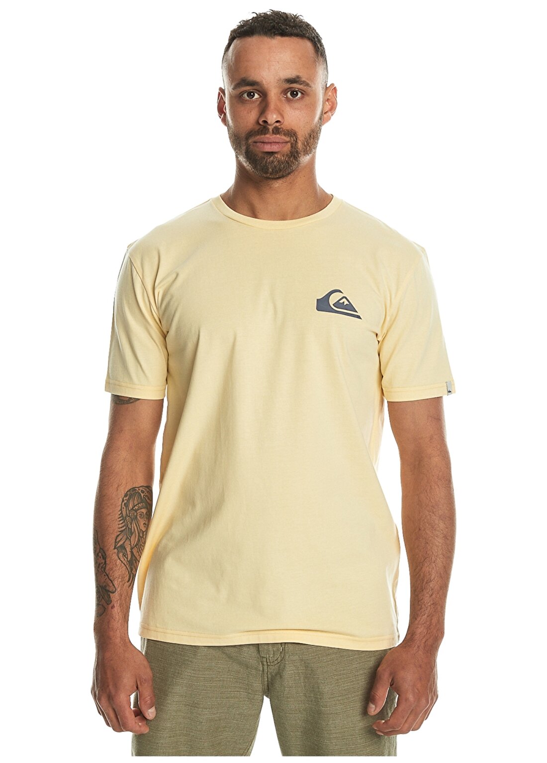 Quiksilver Sarı Erkek O Yaka Standart Fit Baskılı T-Shirt EQYZT07657_MW MINI LOGO SS