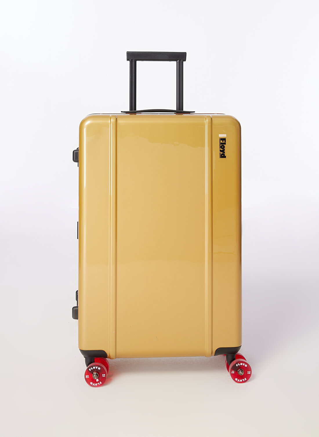 Floyd Altın Unisex Fermuarlı 45 cm x 70 cm x 25 cm Çekçekli Sert Valiz