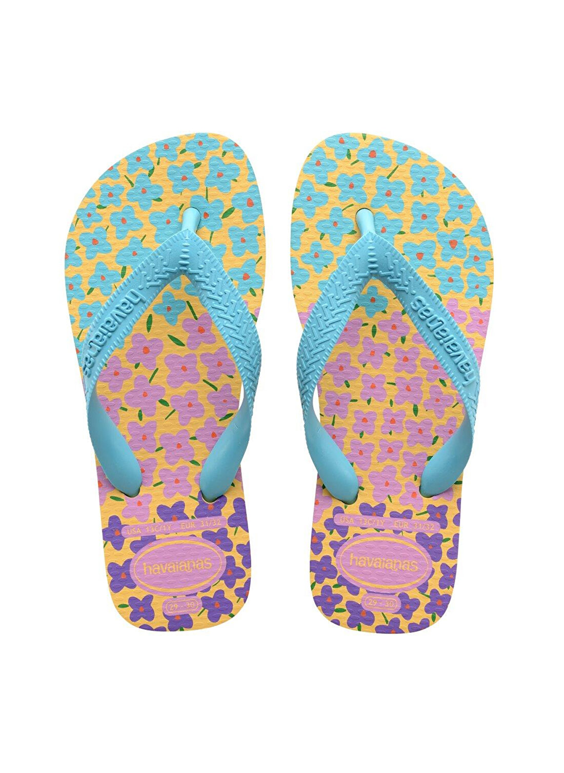 Havaianas Mavi - Çok Renkli Kız Çocuk Plaj Terliği KIDS FLORES