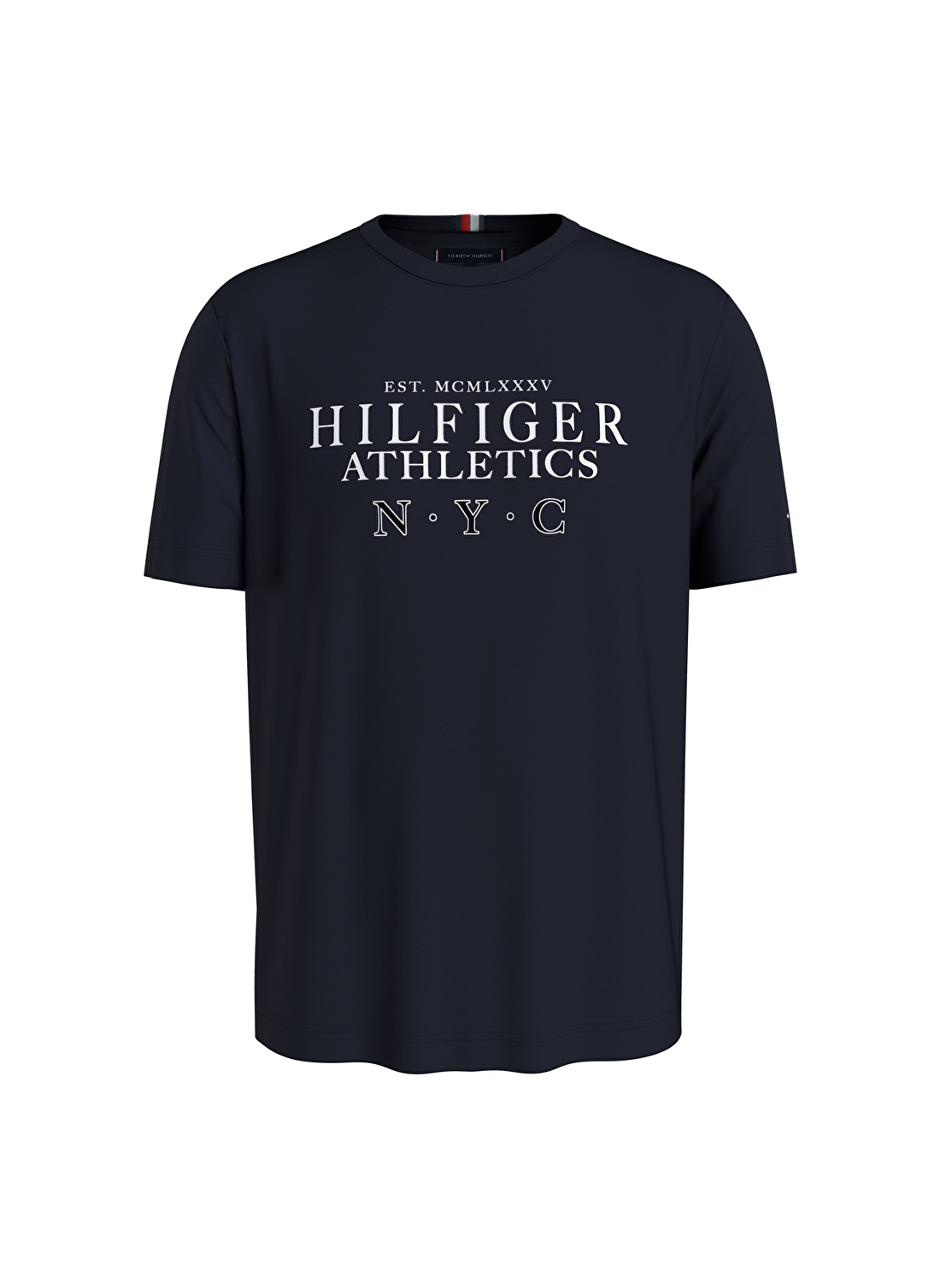 Tommy Hilfiger Bisiklet Yaka Mavi Erkek T-Shirt MW0MW34389DW5