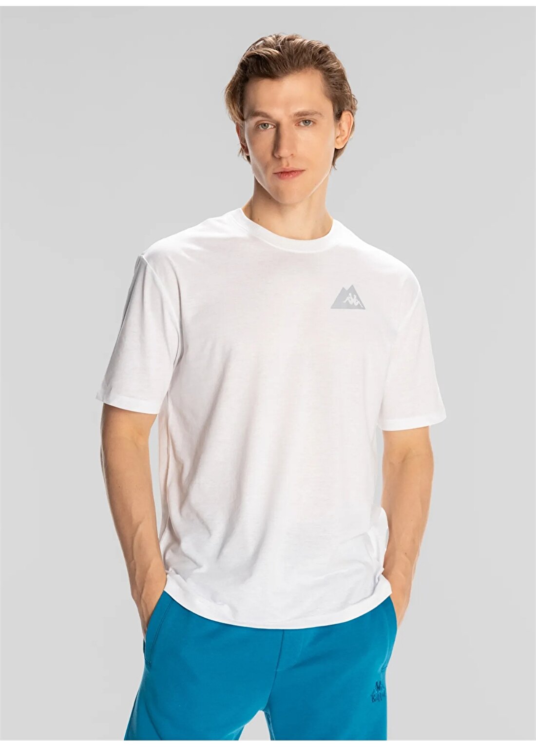 Kappa Beyaz Erkek Yuvarlak Yaka Normal Kalıp T-Shirt 321X71W001 KUNIO