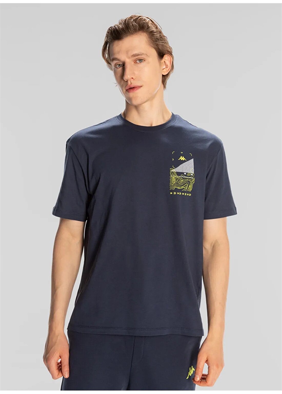 Kappa Mavi Erkek Yuvarlak Yaka Normal Kalıp T-Shirt 371S8IWXCT AUTHENTIC SPACETIME T-SH