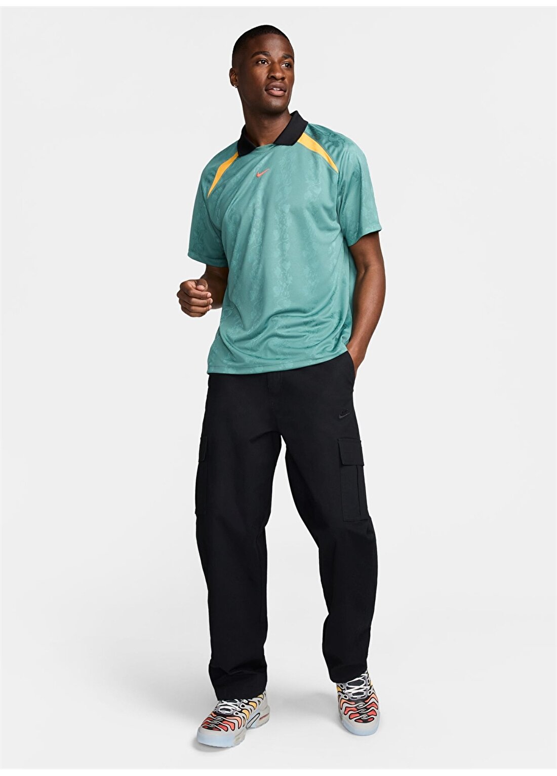 Nike Yeşil Erkek Yuvarlak Yaka Normal Kalıp Desenli T-Shirt FN2418-361 M NK DF COF JSY SS