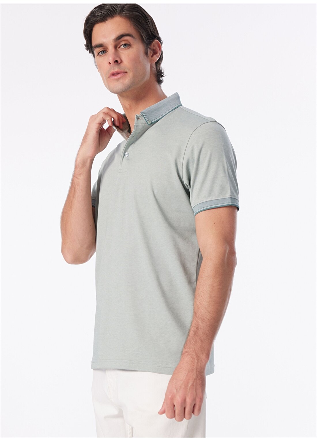 People By Fabrika Açık Yeşil Erkek Basic Polo T-Shirt SPBF4SM-TST5082
