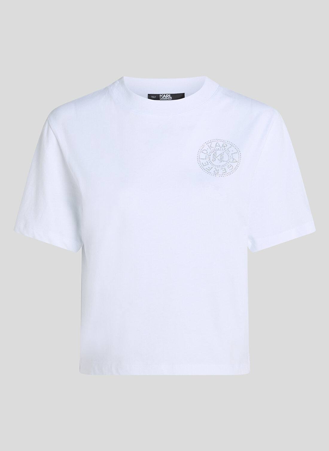 KARL LAGERFELD Yuvarlak Yaka Baskılı Beyaz Kadın T-Shirt 240W1701