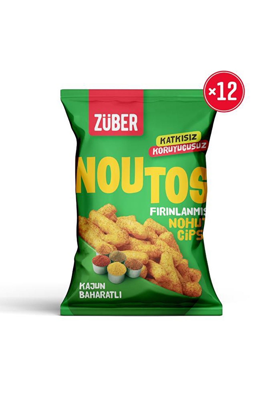 Noutos Fırınlanmış Nohut Cipsi Kajun Baharatlı  55g X 12 Paket