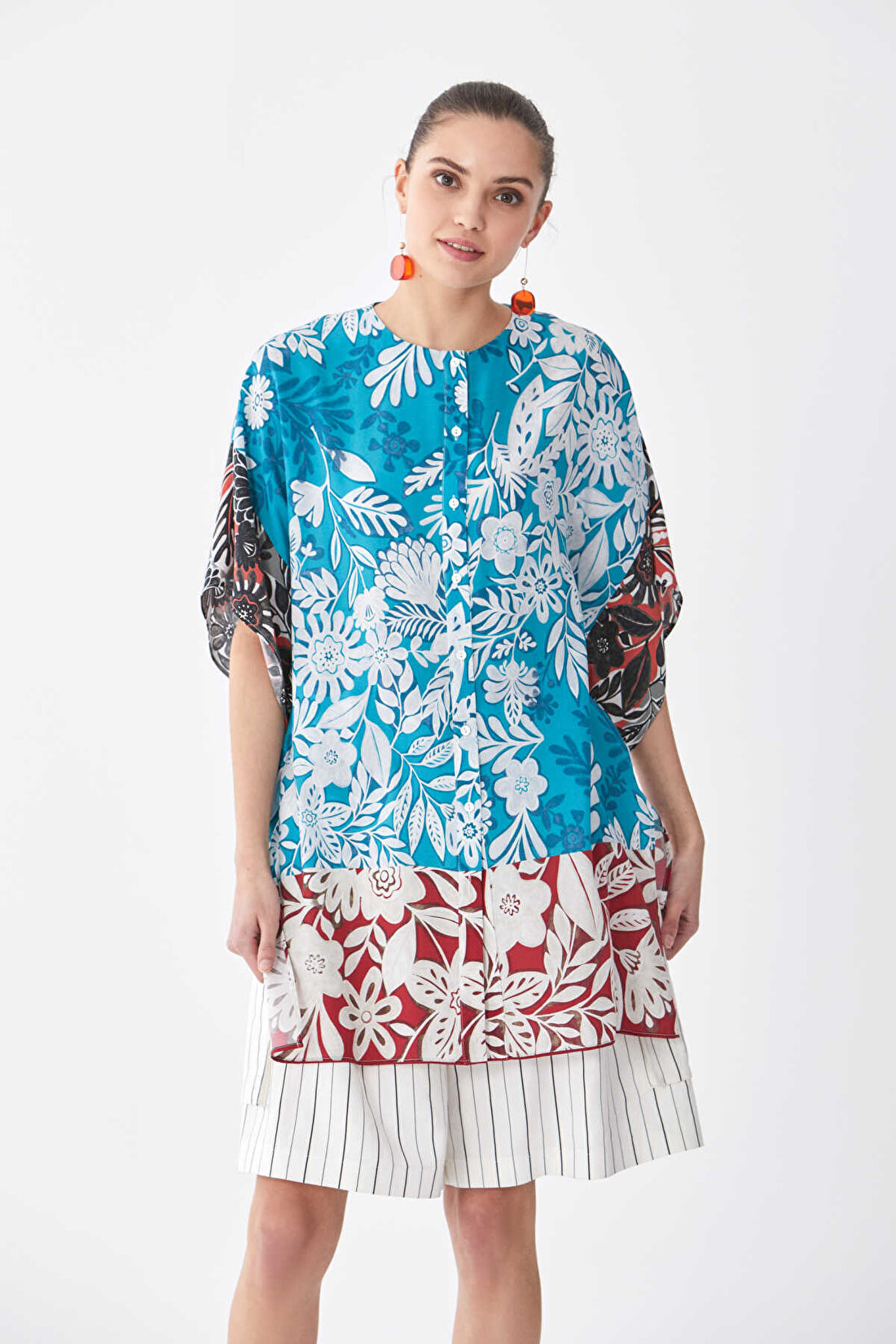 Desenli Kadın Gömlek Standart Renk Y2013514_089