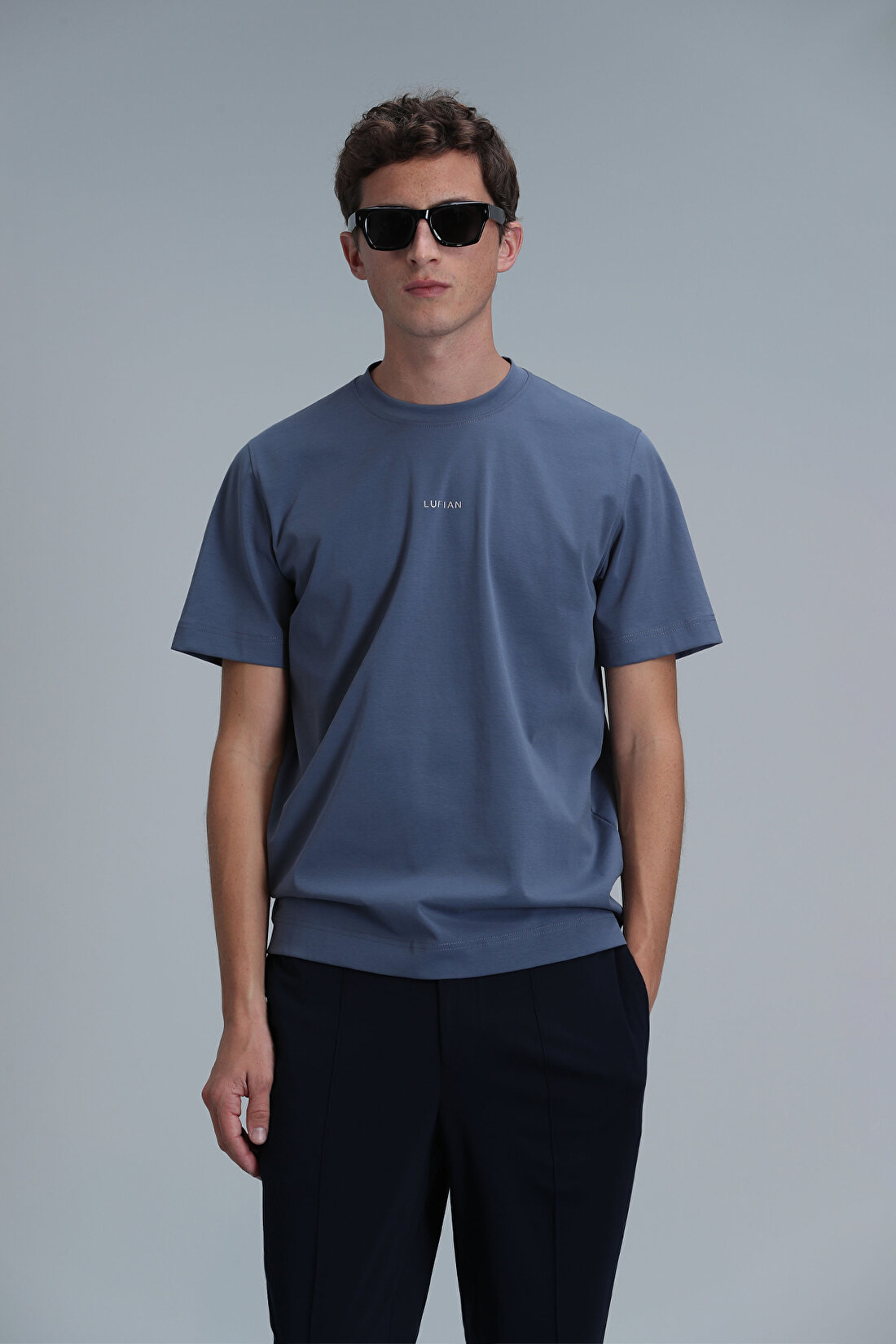 Antony Modern Grafik T- Shirt Koyu Mavi