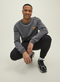 Jack & Jones Bisiklet Yaka Antrasit Erkek Sweatshırt 12216345_JCOCLASSIC CREW NECK SWEAT