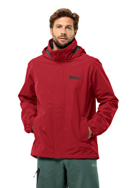 Jack Wolfskin Kırmızı Erkek Kapüşon Yaka Mont 1111142_2607_STORMY POINT 2L JKT M 