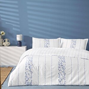 Linens Allday Pearl Pamuk Saten Çift Kişilik Nevresim Takımı Mavi