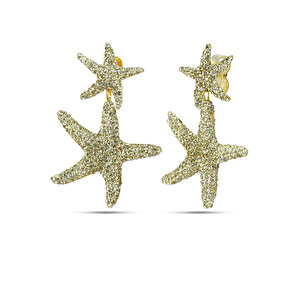 Royal Yellow Crystal Sea Star Earrings