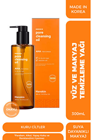 Pore Cleansing Oil Aha - Kuru Ciltler Için Gözenek Ve Makyaj Temizleme Yağı [ 300 ml ]