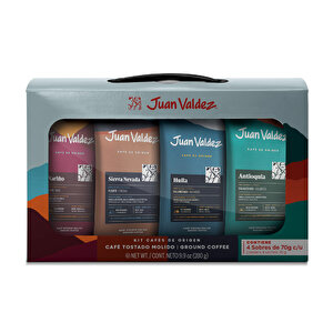 Juan Valdez Single Origins 4'lü Öğütülmüş Yöresel Filtre Kahve Seti 280gr