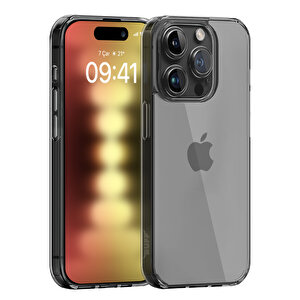 Buff iPhone 15 Pro Air Hybrid Kılıf Dumanlı Siyah