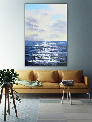 Sunset Deniz El Yapımı Yağlı Boya Tablo 75x105cm