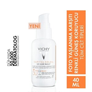 Vichy Capital Soleil UV-Age Daily SPF 50+ Renkli Güneş Koruyucu Krem 40 ml