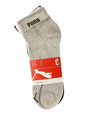 Puma Unisex Gri 3'lü Spor Çorap
