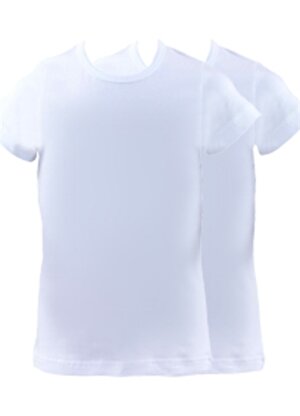 Blackspade Beyaz Erkek Çocuk Yuvarlak Yaka Kısa Kollu Düz T-Shirt 42-9397-2 Pack T-S  