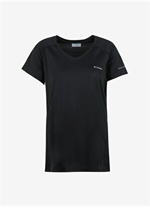 Columbia V Yaka Çizgili Siyah Kadın T-Shirt AL6914-010