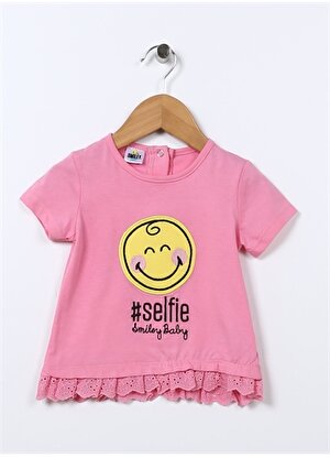 Mammaramma Pembe Kız Bebek T-Shirt SMILEY-1
