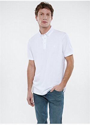 Mavi Düz Beyaz Erkek Polo T-Shirt 063247-27879 POLO TİŞÖRT beyaz
