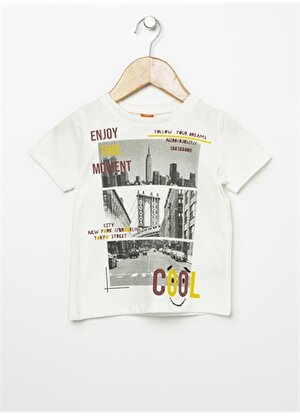 Koton Ekru Erkek Bebek T-Shirt 9YMB18856OK     