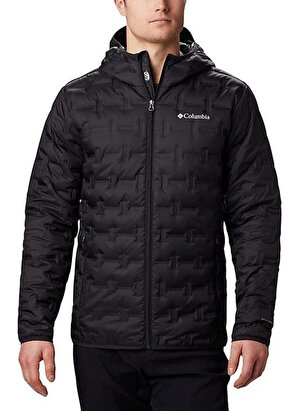 Columbia Siyah Erkek Kapüşon Yaka Desenli Mont DELTA RIDGE™ DOWN HOODED JACKET