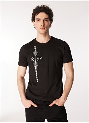 The Crow Siyah Erkek T-Shirt RİSK MOCK