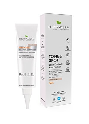 Herbaderm Tone & Spot Leke Kontrol Güneş Kremi 50+SPF 40 ml Orta Ton