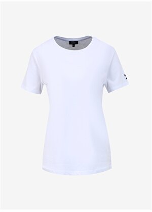 Fabrika Tengiz Beyaz Bisiklet Yaka Kadın T-Shirt