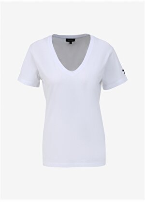 Fabrika Teyo Beyaz V Yaka Kadın T-Shirt