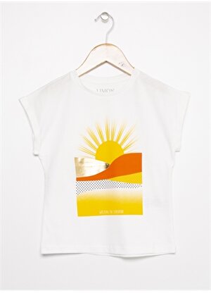 Limon Beyaz Kız Çocuk T-Shirt 040.6220.MAV