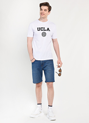 Ucla GAYLEY Bisiklet Yaka  Standart Kalıp Baskılı Beyaz Erkek T-Shirt