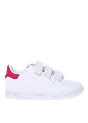 Adidas FX7538 Stan Smith CF I Bantlı Beyaz Pembe Kız Çocuk Yürüyüş Ayakkabısı