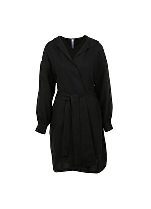 Tuvanam X Fabrika Siyah Kadın Keten Kimono TVNM4635