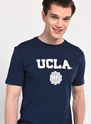 Ucla GAYLEY Bisiklet Yaka  Standart Kalıp Baskılı Lacivert Erkek T-Shirt