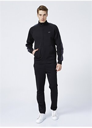 Skechers S212165-001 M Micro Essential Suit O Yaka  Normal Kalıp Düz Siyah Erkek Eşofman Takımı